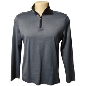 Alfani Sweater Pullover Adult Mens Medium Long Sleeve Quarter-Zip Blue Norm Core